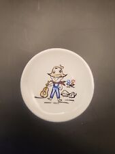 Vintage Miniature China Plate~Made In Japan~Little Farm Boy with Guitar 2.5” picture