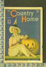 1933 HOLIDAY HALLOWEEN PUMPKIN JACK-O-LANTERN WITCHCRAFT ILLUS R.S. COVER ZQ86 picture