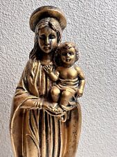 Vintage Hong Kong Mother Mary And Jesus Plastic Statue picture