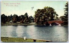Postcard - Bridge, Institute Park - Worcester, Massachusetts picture
