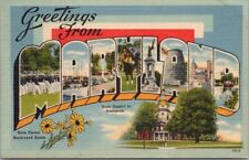 Vintage MARYLAND Large Letter Postcard State Capitol & Flower - Tichnor Linen picture