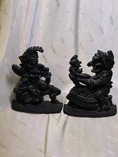 1960s Grotesque Punch & Judy Cast Iron Bookends or Doorstops signed Robert Emig picture