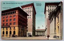 Financial District Salt Lake City Commercial Club Newhouse Boston Bldg Postcard picture