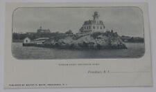 Pomham Light lighthouse postcard Providence River Rhode Island vintage picture