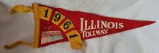 Vintage 1961 Illinois Tollway Felt Pennant picture