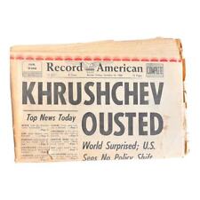 Boston American Record “Khrushchev Ousted” dated October 16, 1964 picture