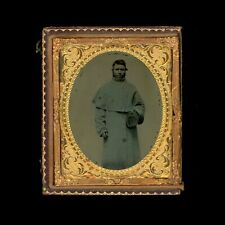 Civil War Ambrotype 1/6th Plate Photo Identified New Hampshire Soldier Tinted picture