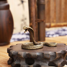35*70mm Antique Bronze Cobra Boa Snake Statue Miniature Figurines Copper Zodiac picture