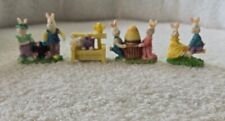 Vintage Resin Miniature Bunny Easter Village Dollhouse Figurines-Lot Of 4 picture