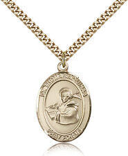 Saint Thomas Aquinas Medal For Men - Gold Filled Necklace On 24 Chain - 30 D... picture