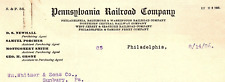 1906 PENNSYLVANIA RAILROAD COMPANY PHILADELPHIA PA BILLHEAD LETTERHEAD  Z5972 picture