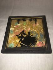 Vintage Milkweed Silhouette Picture Courting Couple Dried Flowers picture