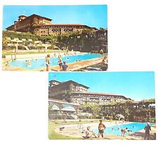 2 Vintage 1957-63 Postcards Huntington-Sheraton Hotel Swimming Pool Pasadena CA picture