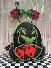 NEW Limited Disneyland Oogie Boogie Bash 23 Glow Dark Loungefly Backpack & Ears picture