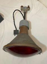 rare large Major Equipment Co. industrial red glass brass flood lamp light picture
