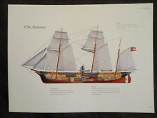 Civil War Confederate Warship Print - CSS ALABAMA - SEE MY OTHER ALABAMA PRINTS picture