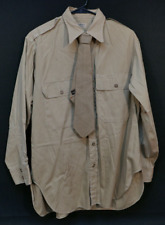 WWII US Army AAF Officers Khaki Shirt Lewis Bros. 16x32 and Tie 'Lewis Thos. DC' picture