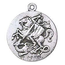 St George Medal Size .75 in Dia and 18 in L Elegant Stainless Steel Chain picture