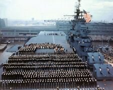 Norfolk Navy Ship Yard Commissioning Ceremony USS Yorktown WWII 8x10 Photo 678b picture