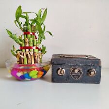 1940s Vintage Mitsuba Savings Safe Money Box Coin Tin Box Japan Decorative TB979 picture
