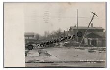 RPPC Aftermath of Flood Railroad DAYTON OH Ohio Vintage 1913 Real Photo Postcard picture