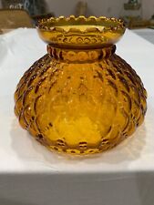 Vintage MCM Amber Hurricane Oil/Electric Glass Aladdin Lamp Shade 6 3/4