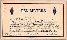 1937 QSL Radio Card Code W8LMO 10 m Utica NY Amateur Station Posted Postcard picture