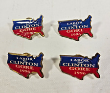 Vintage Lot 4 Labor for Bill Clinton Gore Campaign Lapel Pins picture