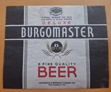Burgomaster Beer label from Indianapolis Brewing Co picture