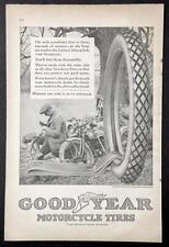 1920 Goodyear Motorcycle Tires AD “go to the farthest fishing hole~on Goodyears