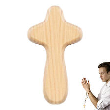 1 pcs Hand Held Cross Mini Wooden Clinging Praying Small Palm Cross  picture