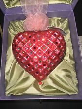 2000s Dark Pink Swarovski Crystal Heart Ornament picture