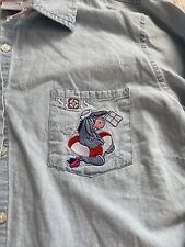 Vtg Disney Shirt Women’s Eeyore Embroidered Lightweight Button Red Check picture