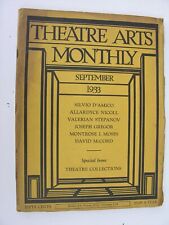 THEATRE ARTS MONTHLY Sept 1933 Museums & Collections Mary Ellis Lillian Gish picture