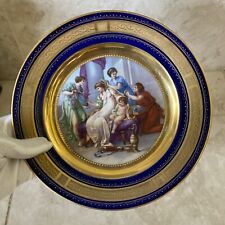 2 Antique Royal Vienna Cobalt Blue And Gold Portrait Plate For CMVS9562 picture