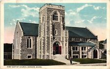 1921 First Baptist Church Bangor Maine ME Vintage Postcard Posted WB picture