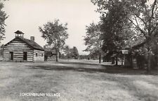 New Philadelphia Ohio~Schoenbrunn Village~Moravian Missionaries~School~1940 RPPC picture