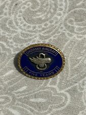 Vintage Sikorsky Aircraft 10k Yellow Gold Enameled 5 Year  Service Lapel Pin picture