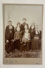Antique Cabinet Card Photo Large Family In Norway 6 Kids Grandma picture