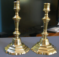 FINE PAIR EARLY 18TH C FRENCH SILVERED BRONZE SCALLOP BASE CANDLESTICKS C 1720 picture