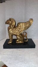 Napoleonic Gold Griffin Statue On Black Lacquer Base picture