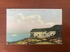 BATTLESHIP U.S.S. MAINE & U.S.S. Missouri Off fort Scammel  Portland ME Postcard picture