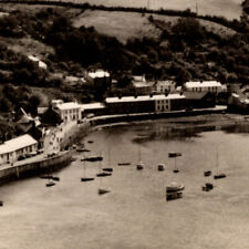 Vintage 1920s Old Fishguard Town Bay Boat Saliboat Postcard Wales Fishermen UK picture