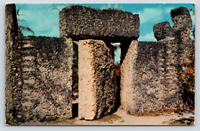 Vintage Postcard - Nine Ton Swinging Gate at the Coral Castle, Miami, Florida picture