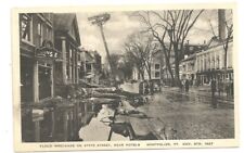 Montpelier VT 1927 Flood Damage State Street Hotels Cars People Postcard picture
