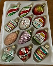 Kurt Adler KRINGLE GLASS Ornaments Set of 12 Christmas Traditional Santa Fruit picture