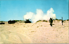 Vintage 1950s Amphibious War Games Beach Landing Virginia VA Postcard picture