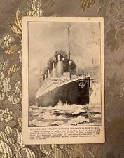 TITANIC POSTCARD SENT JUNE 14, 1912 STAMP POSTMARK WHITE STAR LINE DISASTER RARE picture