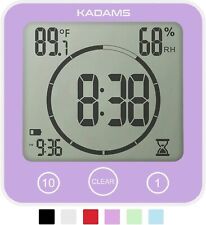 Digital Bathroom Shower Kitchen Clock Timer with Alarm Waterproof Purple picture