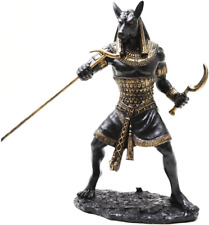 10 Inch Seth Fighting Warrior Egyptian Mythological Statue Figurine,Black and Go picture